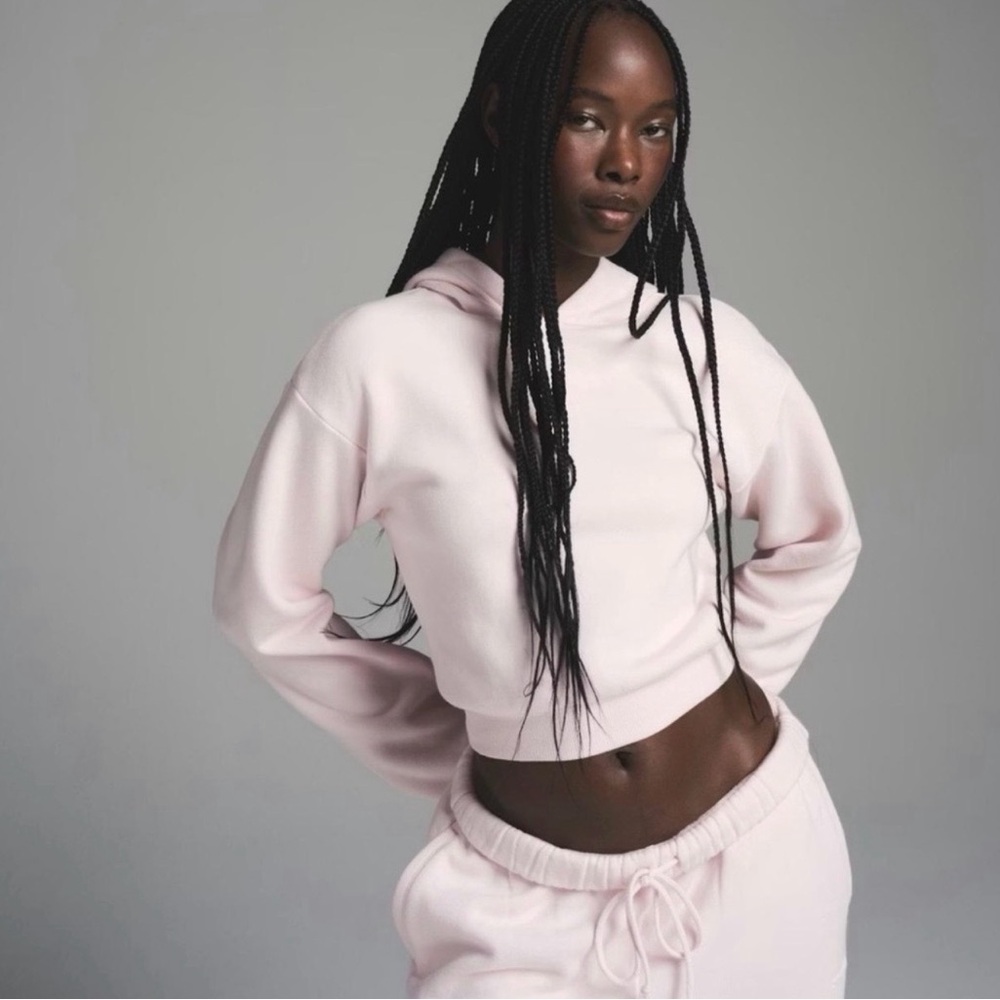 SKIMS Pink Blush Cropped Hoodie